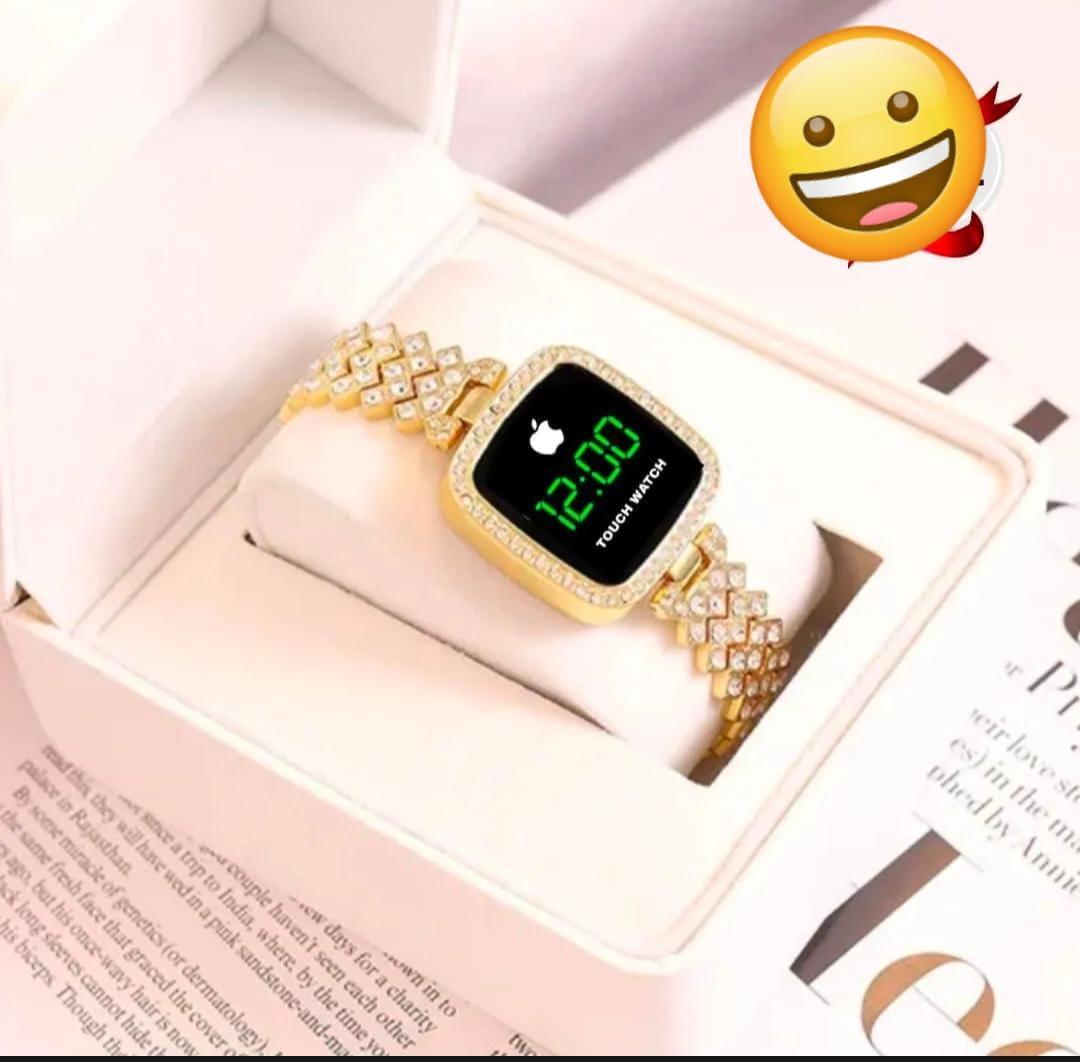 Women's Gold Touch Watch with Crystal Strap