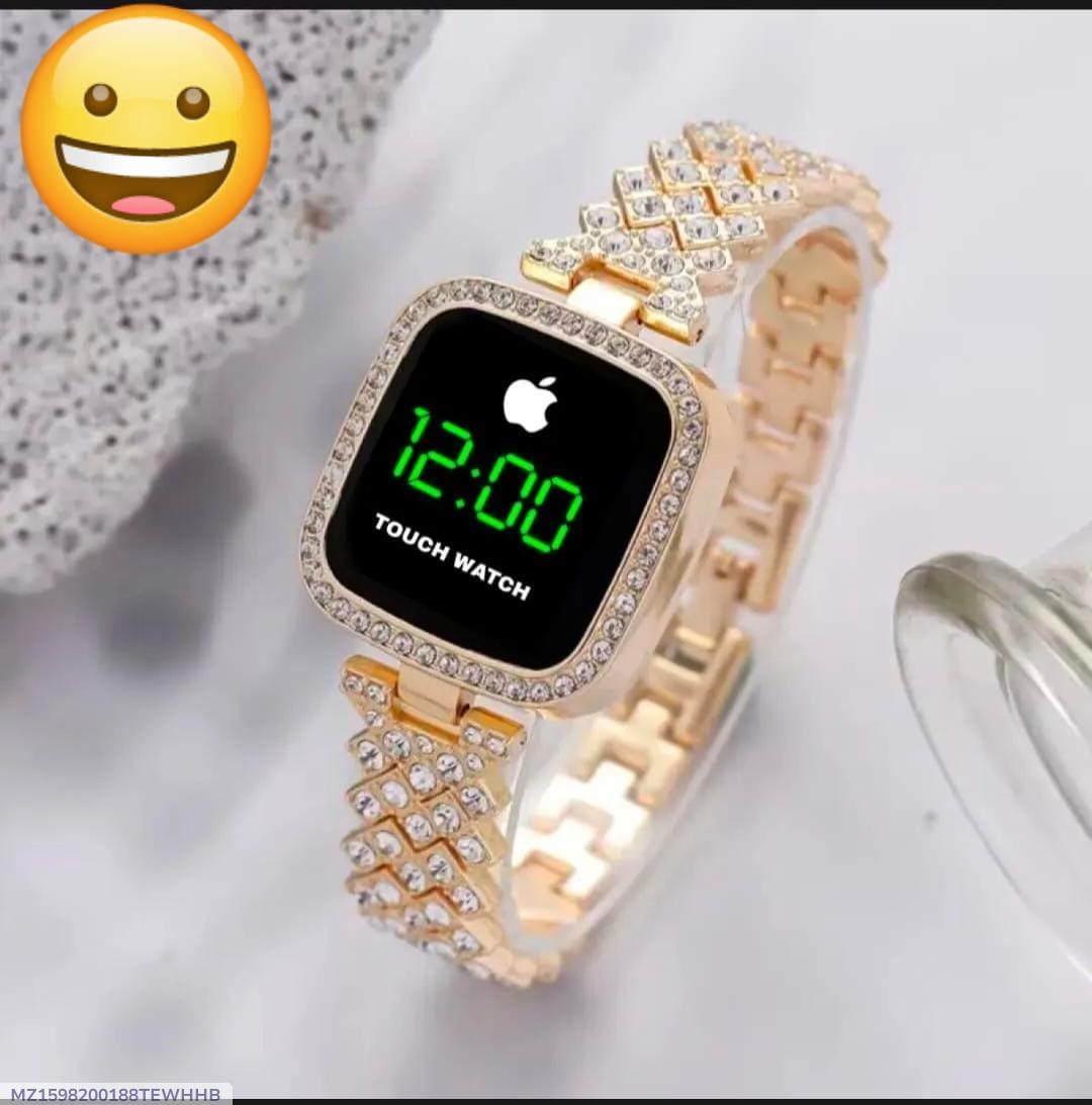 Women's Gold Touch Watch with Crystal Strap