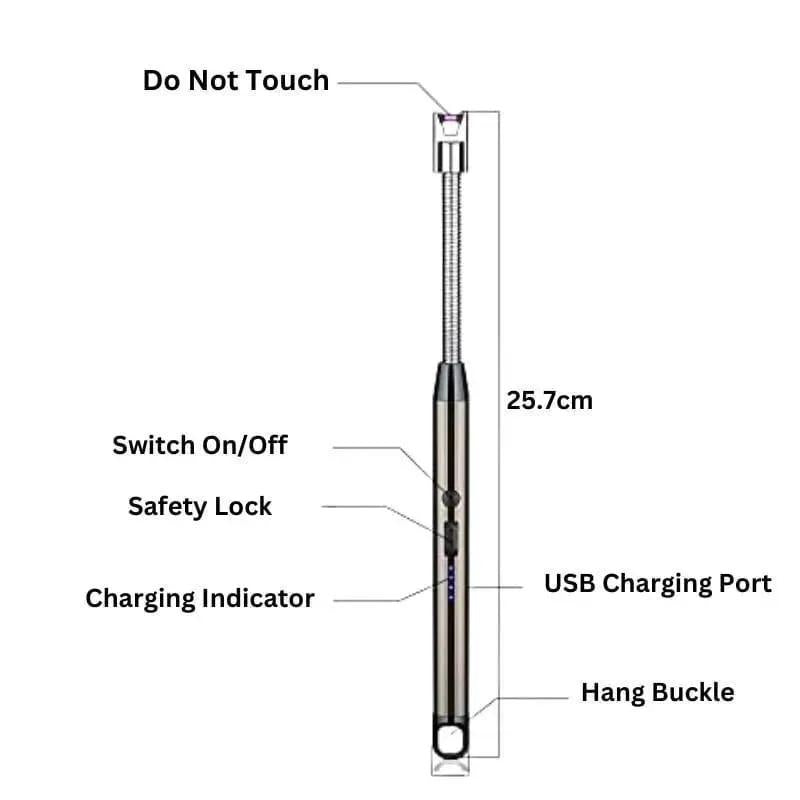 Electric Lighter Stainless Steel Portable Rechargeable