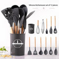 Silicone Kitchen Set 12 Pcs Whisk Ladle Brush Set