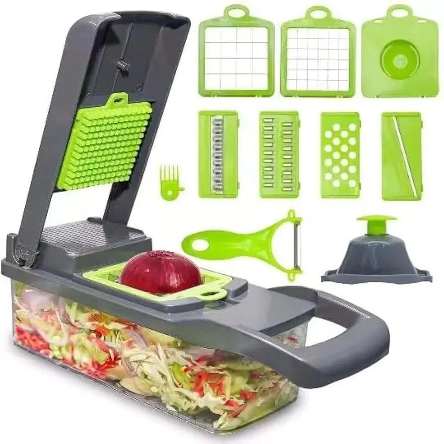 16-Piece Stainless Steel Vegetable Cutter Set with Slicer & Peeler