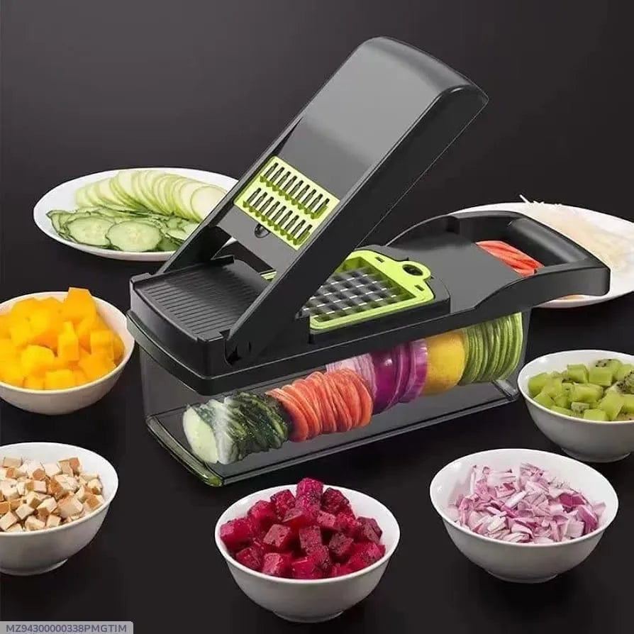 16-Piece Stainless Steel Vegetable Cutter Set with Slicer & Peeler