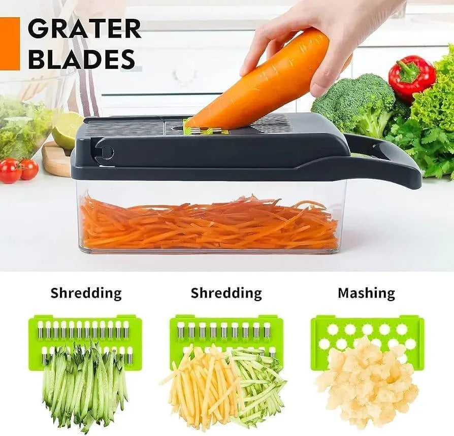 16-Piece Stainless Steel Vegetable Cutter Set with Slicer & Peeler