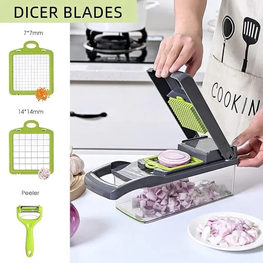 16-Piece Stainless Steel Vegetable Cutter Set with Slicer & Peeler