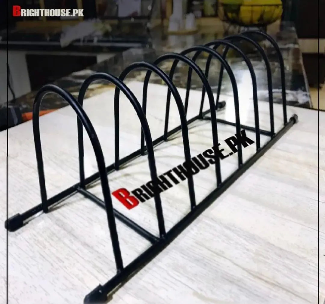 Black Iron Plate Rack for Kitchen Storage
