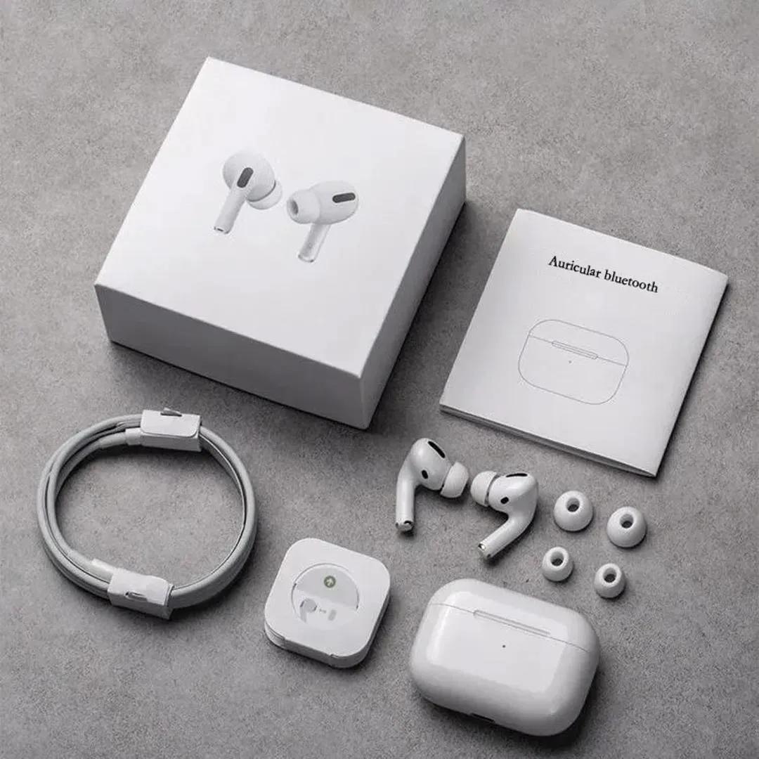 White Wireless Airpods with ANC & Touch Controls