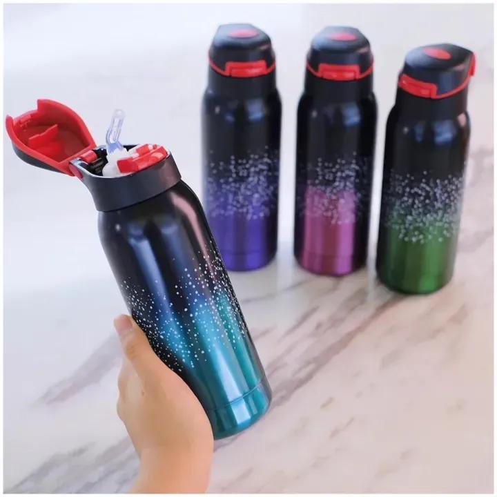 Stainless Steel Vacuum Water Bottle 500Ml Gym Sports Blue Green Purple