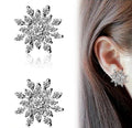 Snowflake Zircon Stud Earrings Silver Plated Lightweight