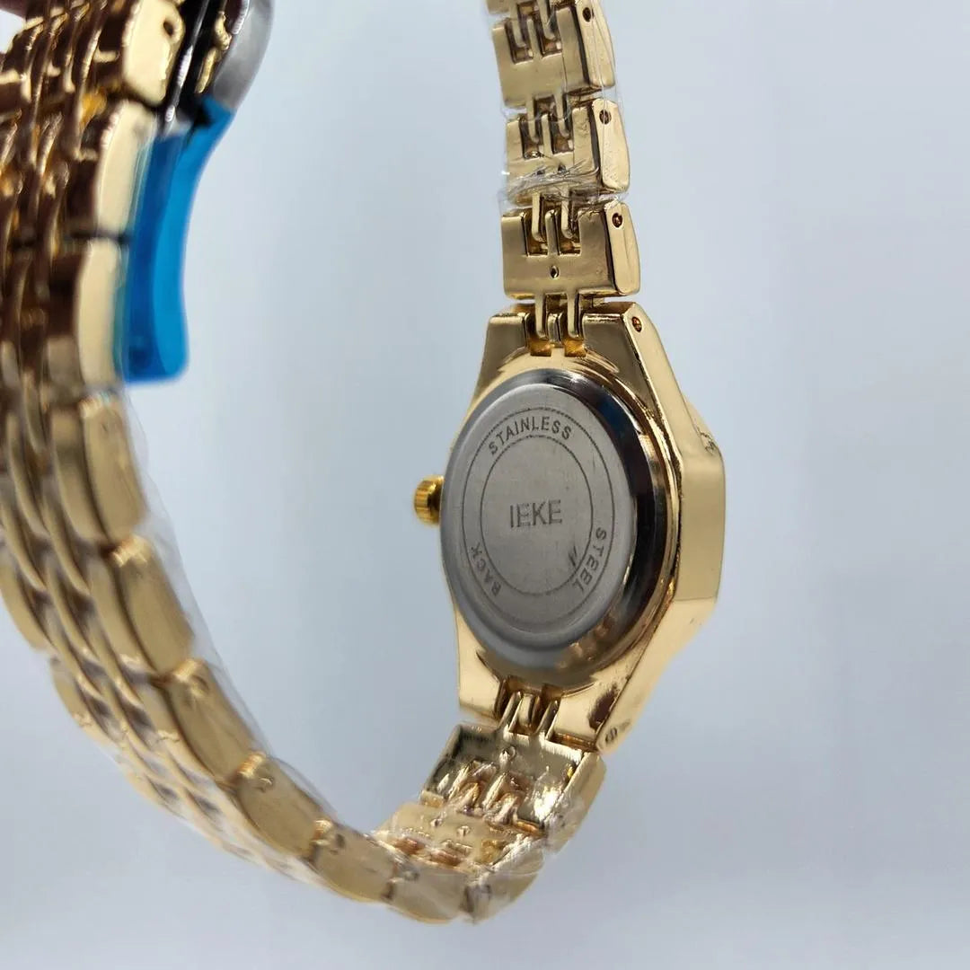 Premium Gold Octagonal Watch with Diamond Accents