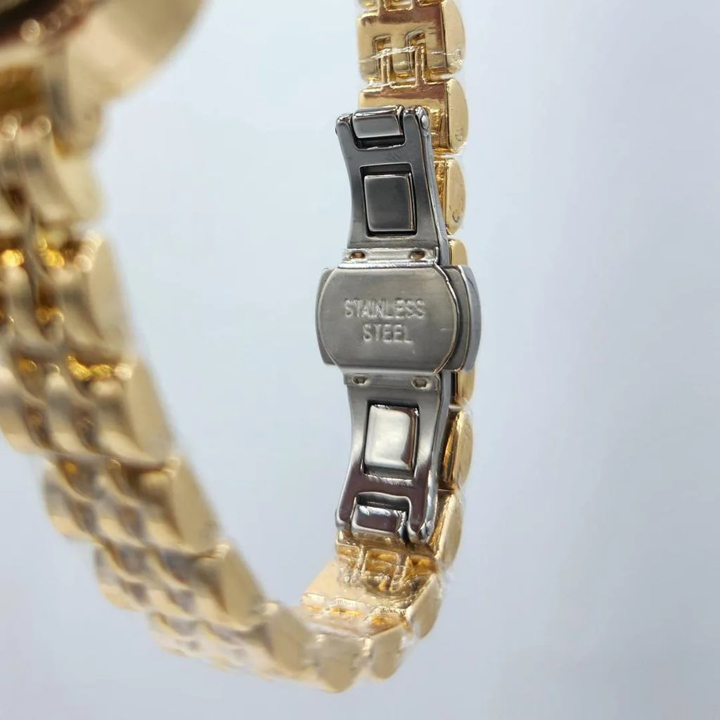 Premium Gold Octagonal Watch with Diamond Accents