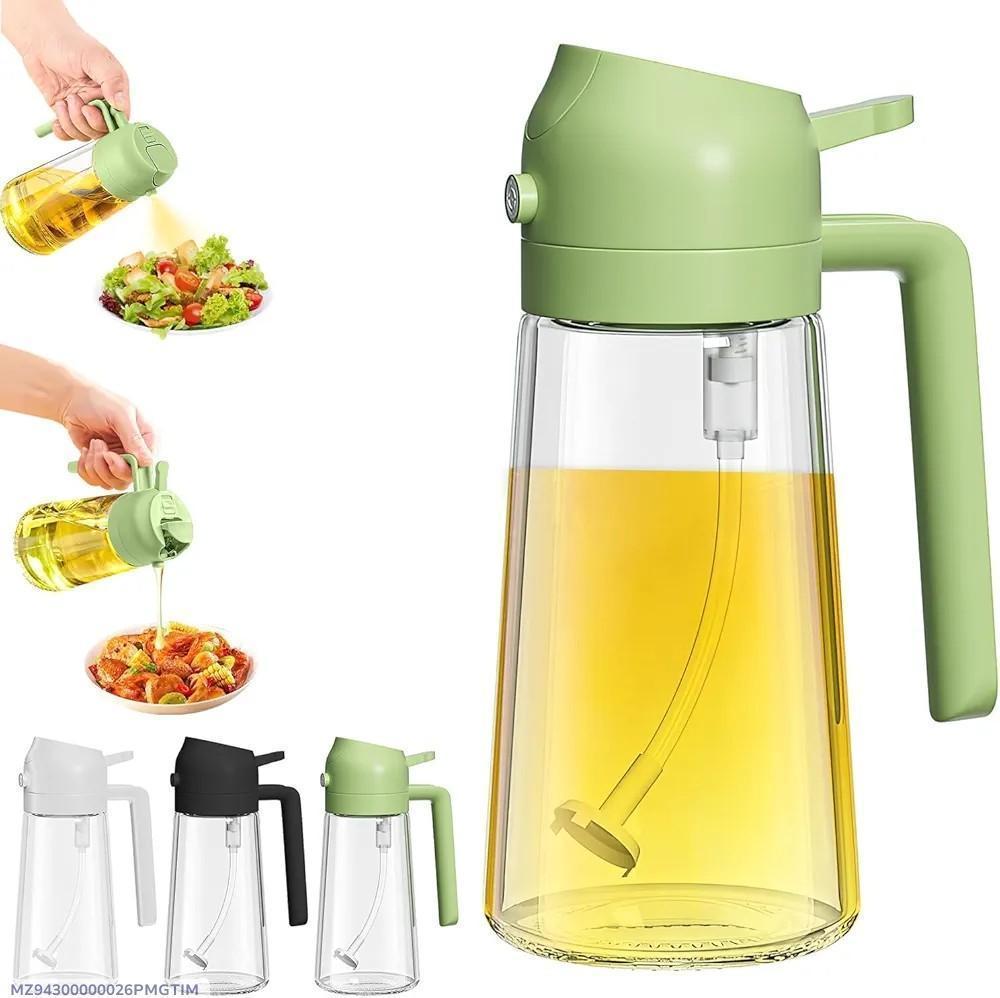 Green Oil Sprayer Glass Container for Salads Rice