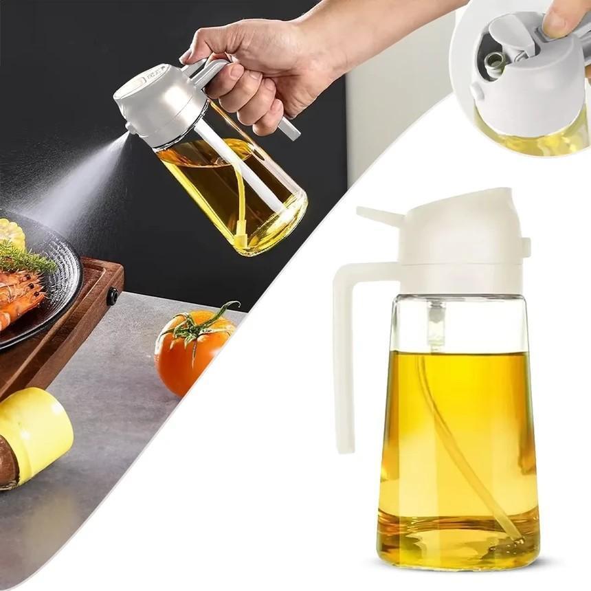 Green Oil Sprayer Glass Container for Salads Rice