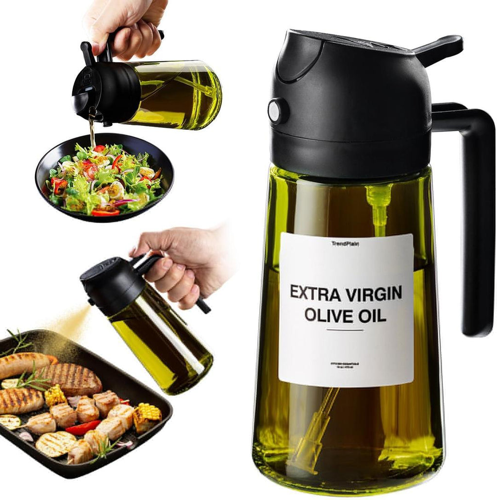 Premium Glass Oil Spray Bottle with Spray Nozzle