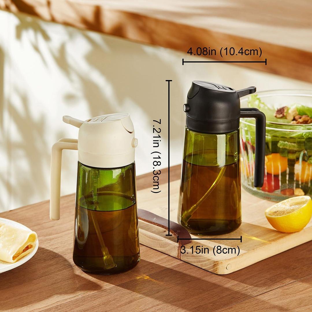 Premium Glass Oil Spray Bottle with Spray Nozzle