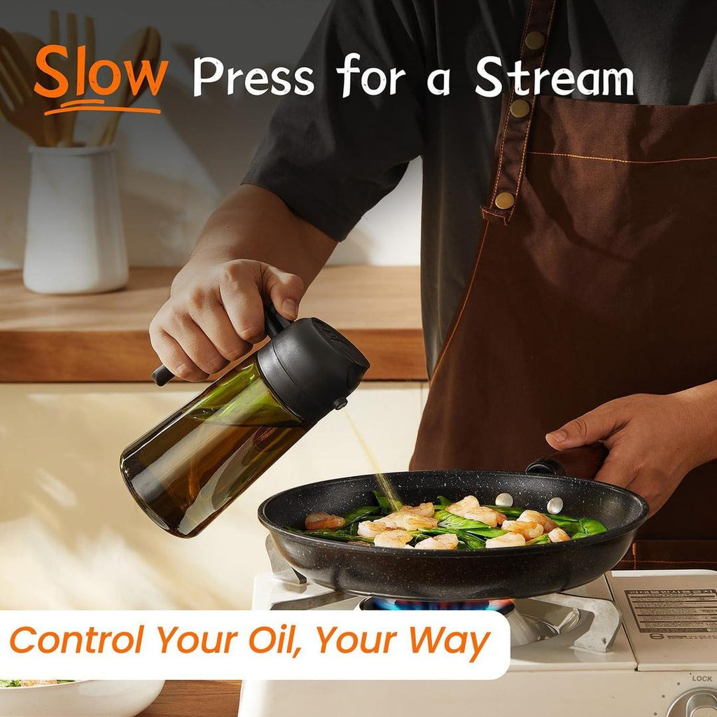 Premium Glass Oil Spray Bottle with Spray Nozzle