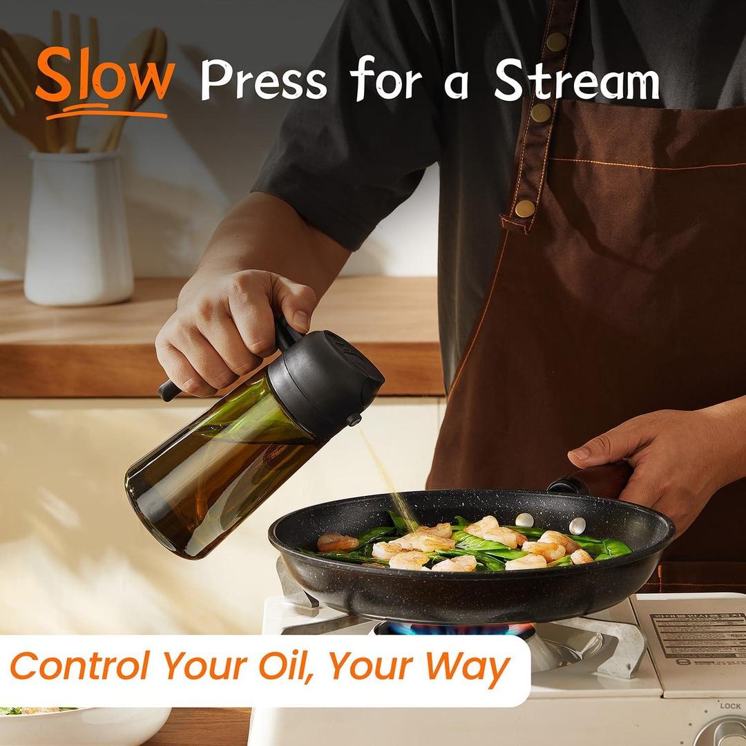 Premium Glass Oil Spray Bottle with Spray Nozzle