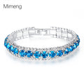 Blue Crystal Bracelet for Women Wedding Office Daily Wear