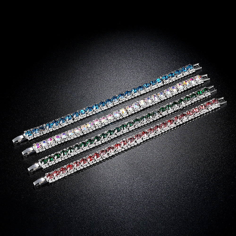 Blue Crystal Bracelet for Women Wedding Office Daily Wear