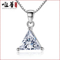 Silver Plated Triangle Necklace Women Korean Style Daily Wear