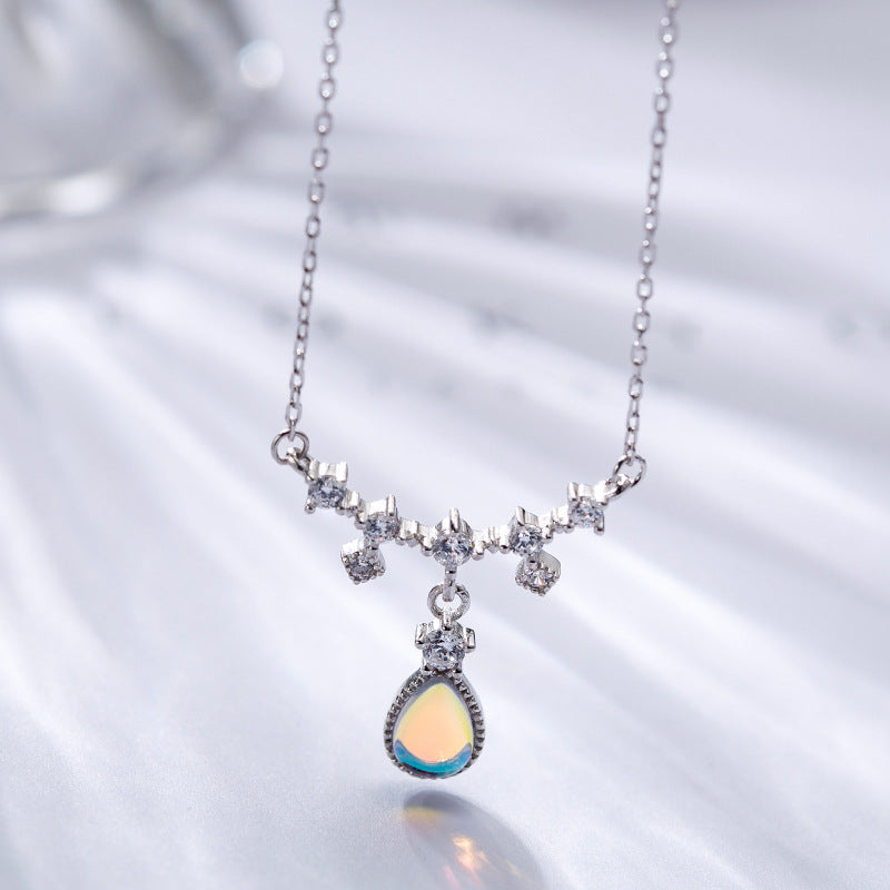 Sterling Silver Moonstone Necklace for Women